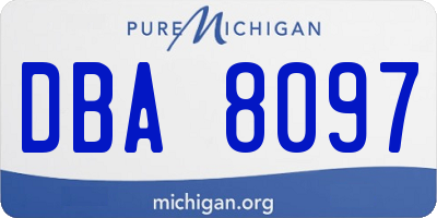 MI license plate DBA8097