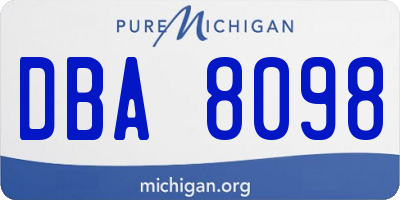 MI license plate DBA8098