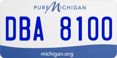 MI license plate DBA8100
