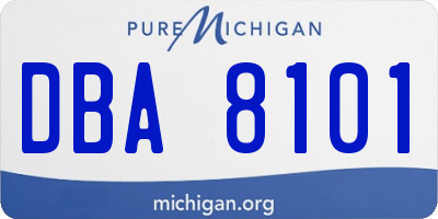 MI license plate DBA8101