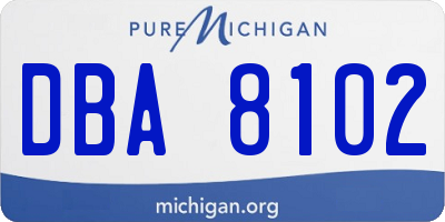 MI license plate DBA8102