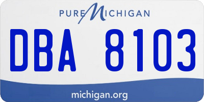 MI license plate DBA8103