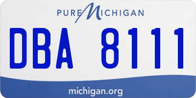 MI license plate DBA8111