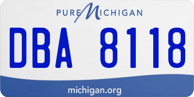 MI license plate DBA8118