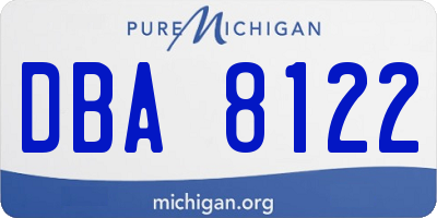 MI license plate DBA8122