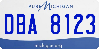 MI license plate DBA8123