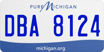MI license plate DBA8124