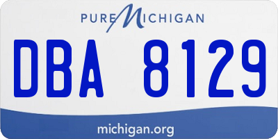 MI license plate DBA8129