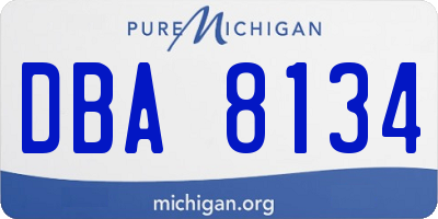 MI license plate DBA8134