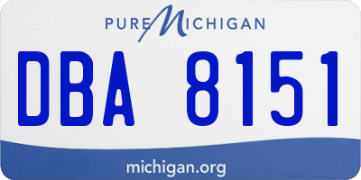 MI license plate DBA8151