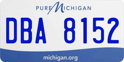 MI license plate DBA8152