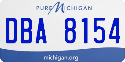 MI license plate DBA8154