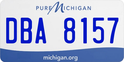 MI license plate DBA8157