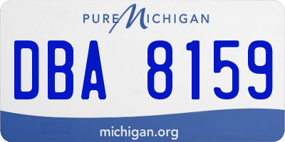 MI license plate DBA8159