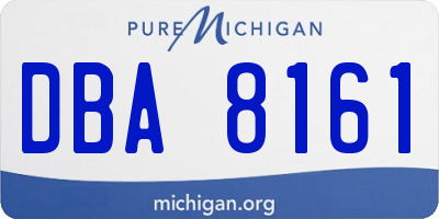 MI license plate DBA8161