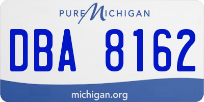 MI license plate DBA8162
