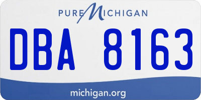 MI license plate DBA8163