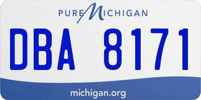 MI license plate DBA8171