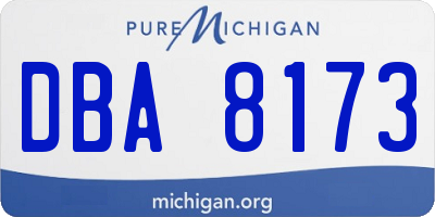 MI license plate DBA8173