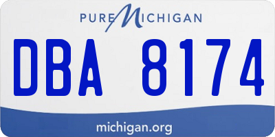 MI license plate DBA8174