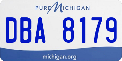 MI license plate DBA8179