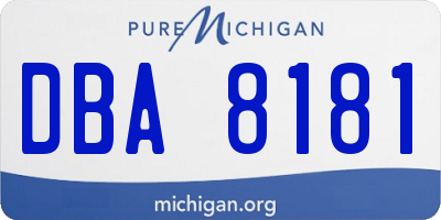 MI license plate DBA8181
