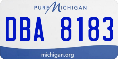 MI license plate DBA8183
