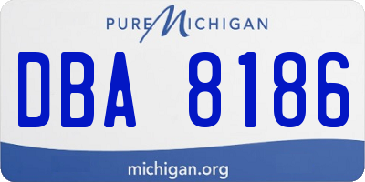 MI license plate DBA8186