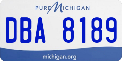 MI license plate DBA8189