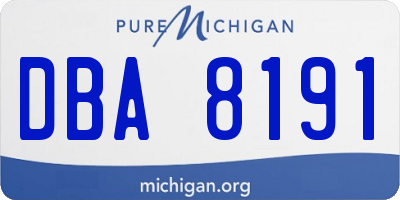 MI license plate DBA8191