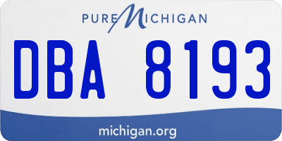MI license plate DBA8193