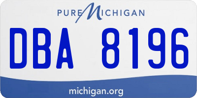 MI license plate DBA8196