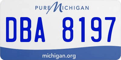 MI license plate DBA8197