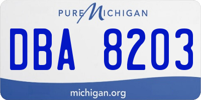 MI license plate DBA8203