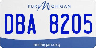 MI license plate DBA8205