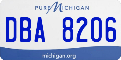 MI license plate DBA8206