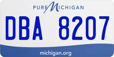MI license plate DBA8207