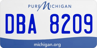 MI license plate DBA8209