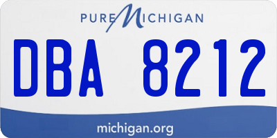 MI license plate DBA8212