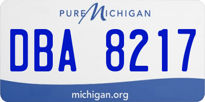 MI license plate DBA8217