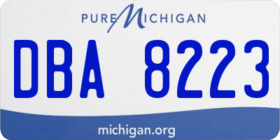 MI license plate DBA8223