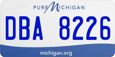 MI license plate DBA8226