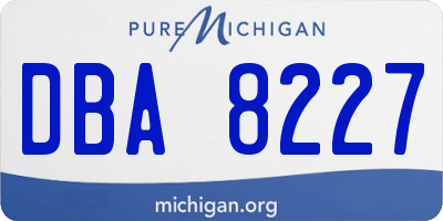 MI license plate DBA8227