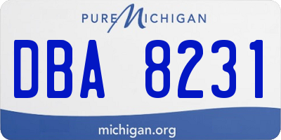 MI license plate DBA8231
