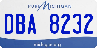 MI license plate DBA8232