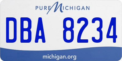 MI license plate DBA8234