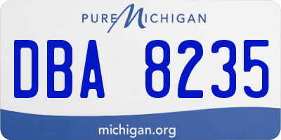 MI license plate DBA8235