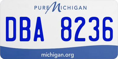MI license plate DBA8236