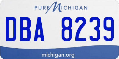MI license plate DBA8239