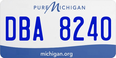 MI license plate DBA8240